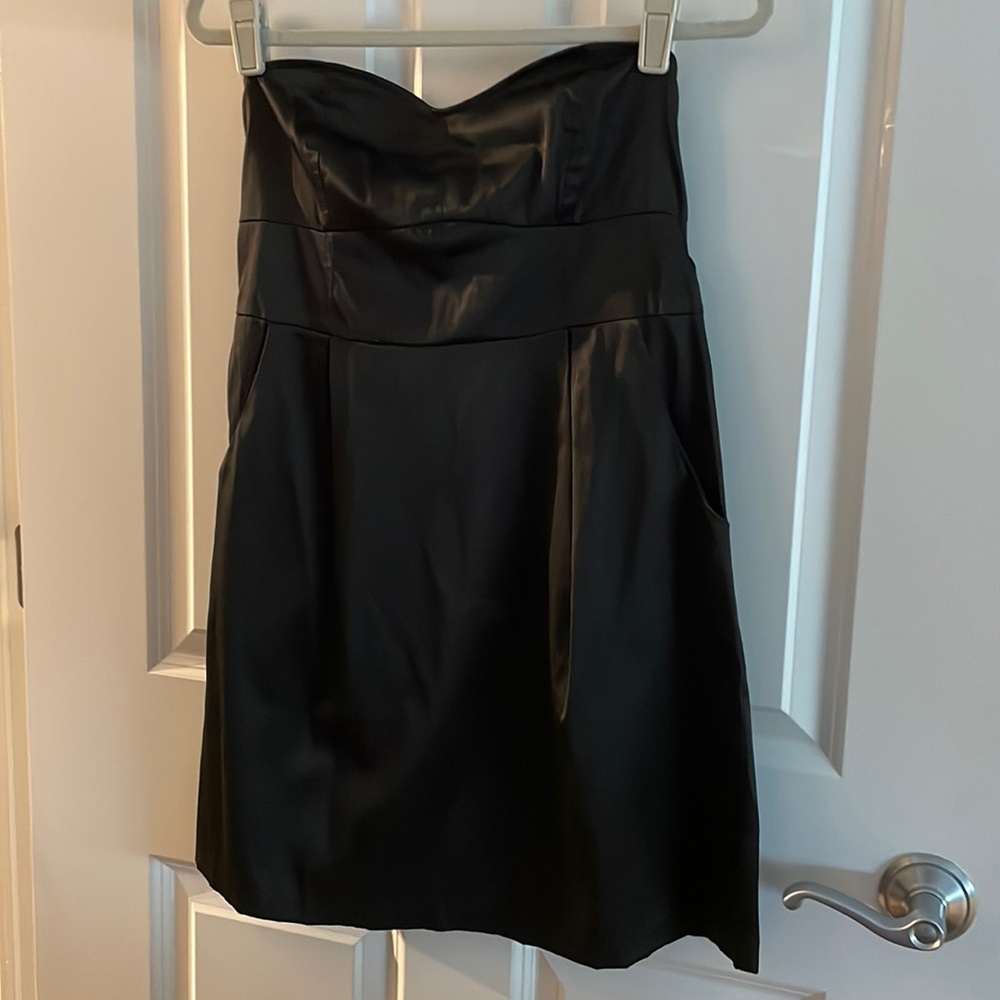 Silence + Noise Strapless satin dress